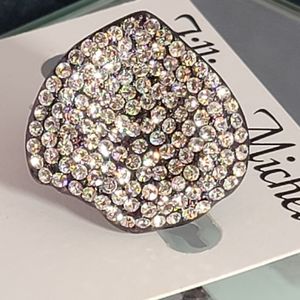 Jillian Michel Flashy Rhinestone Mushroom ring Large